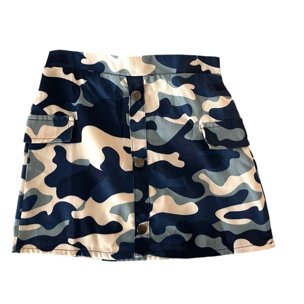PatPat Set, NWOT, Blue/White Camo, Size: 5-6 Girls, Skirt and Jacket - Picture 3 of 5